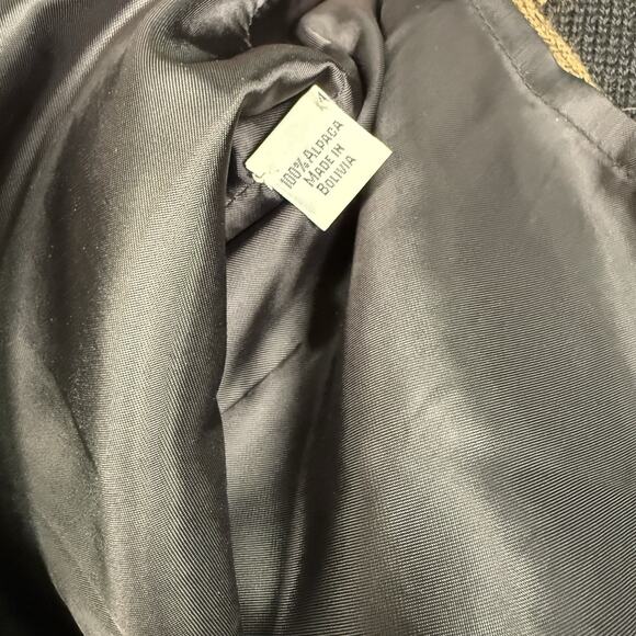 Peruvian Connection Sz M Art-to-Wear Asian Lined Wool Alpaca Sweater Jacket - Picture 7 of 9